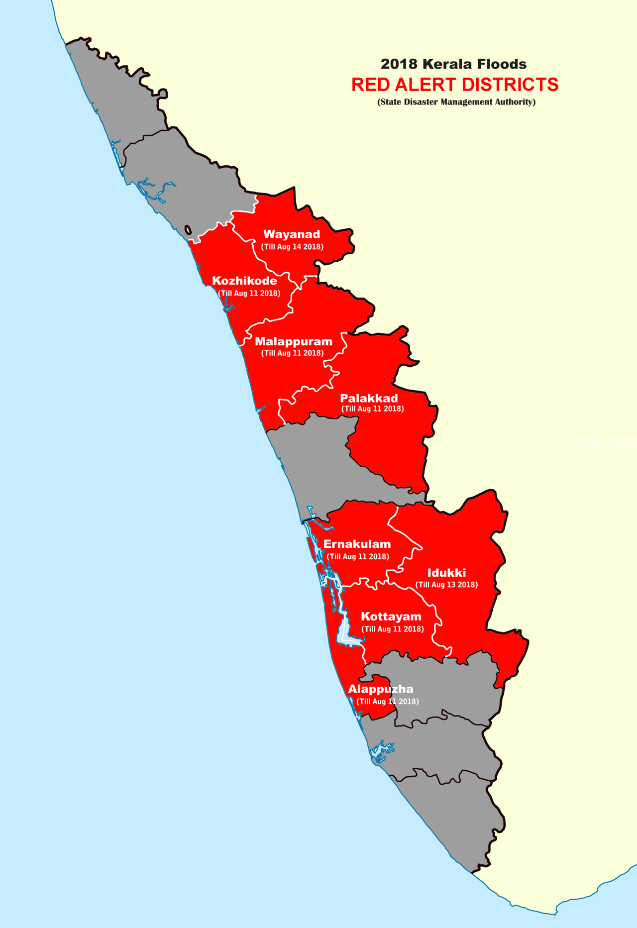 2018 Kerala Floods Red Alert Districts.png