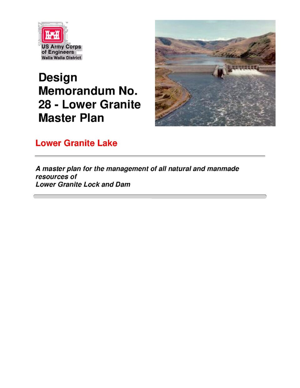 Design memorandum no. 28 - Lower Granite master plan- Lower Granite Lake - USACE-p16021coll7-10005.pdf