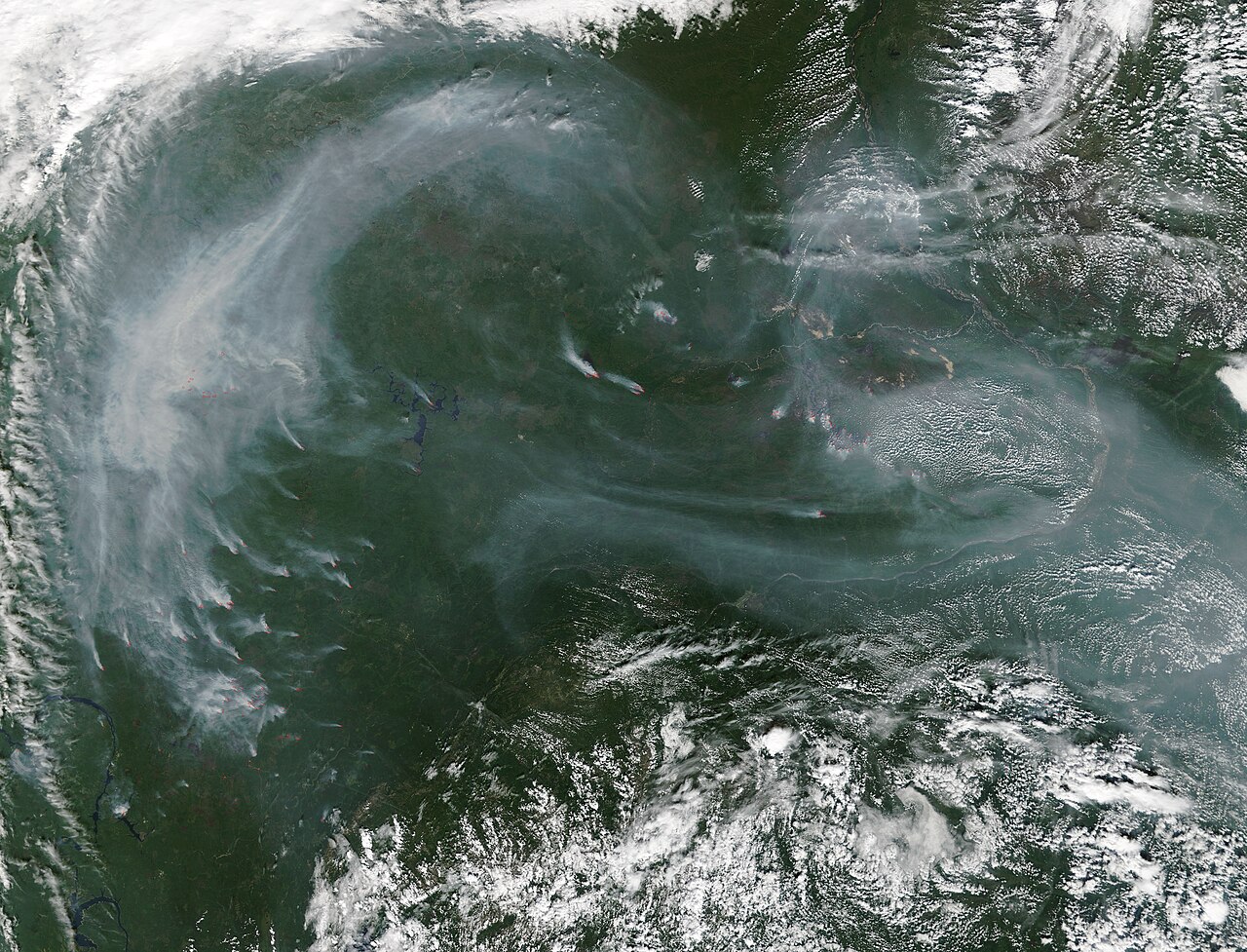 Fires and smoke across central Siberia (MODIS 2017-08-16).jpg