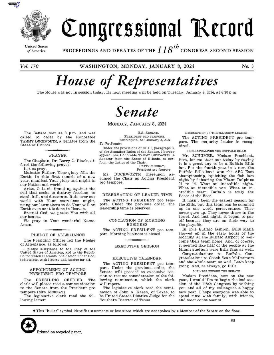 Congressional Record Volume 170, Issue 003, 2024-01-08.pdf