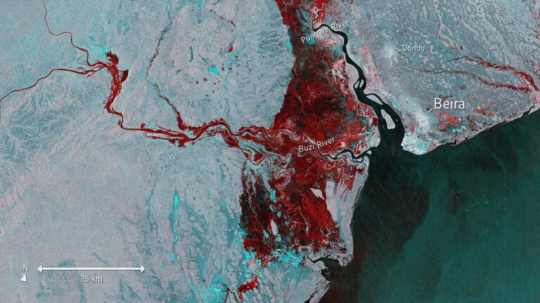 Cyclone Idai floods near Beira 2019-3-19 by ESA Copernicus Sentinel-1.jpg